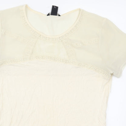 H&M Womens Beige   Basic T-Shirt Size S