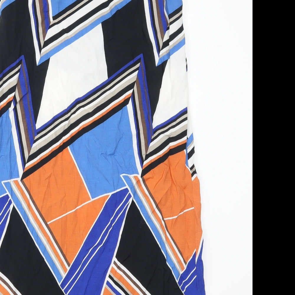 Dorothy Perkins Womens Multicoloured Geometric  Tank Dress  Size 12  - Blue and Orange