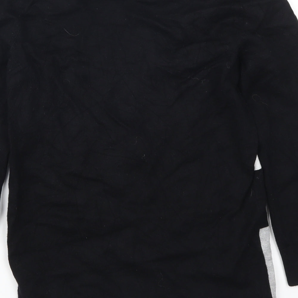 M&Co Womens Black Geometric  Pullover Jumper Size 8  - Grey and Blue