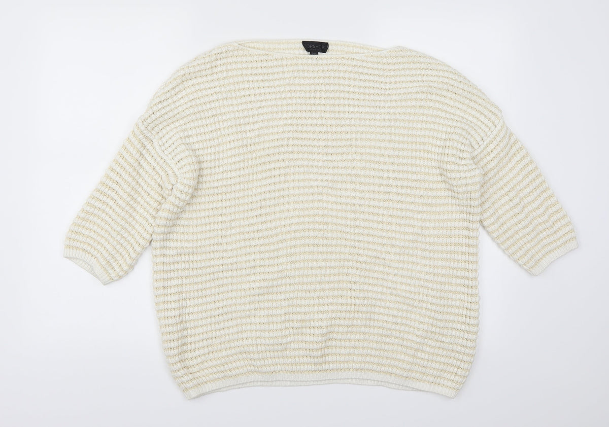 Topshop Womens Beige   Pullover Jumper Size 10
