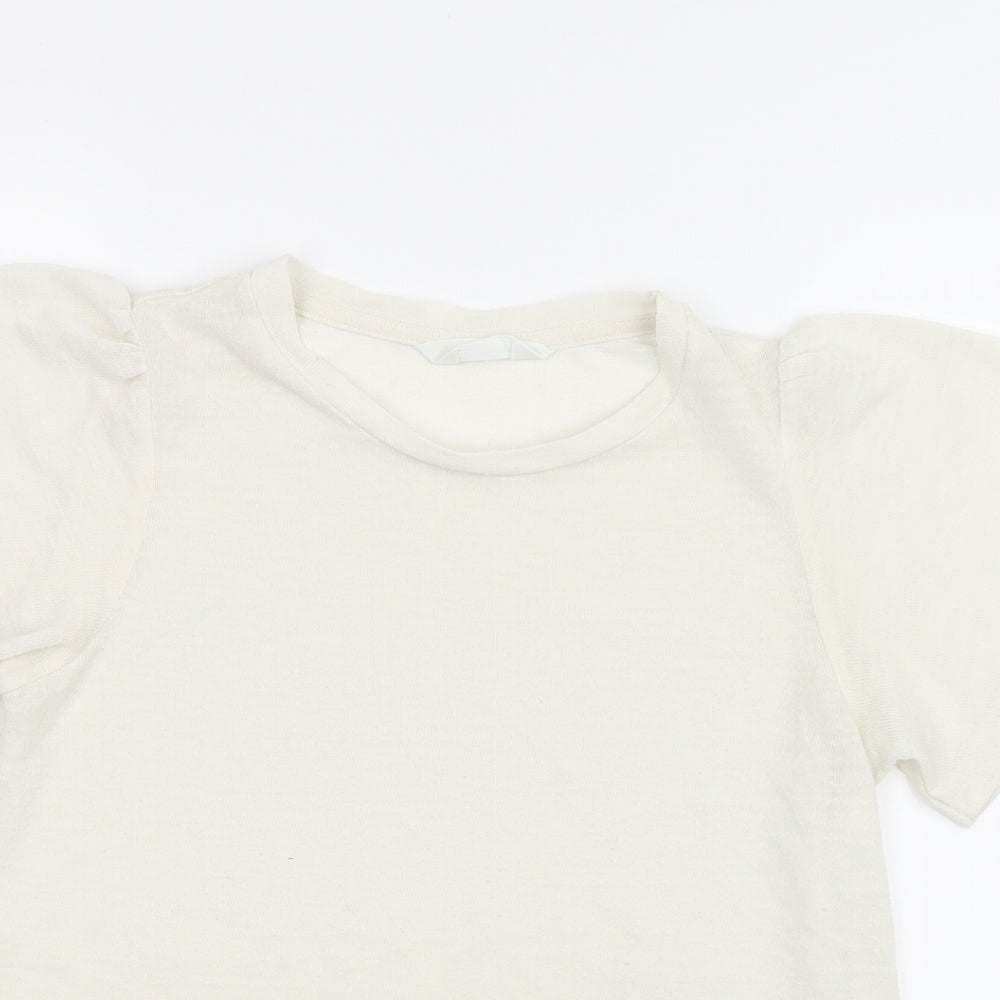 Primark Womens Ivory  Knit Basic T-Shirt Size 6