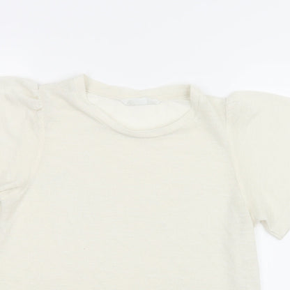 Primark Womens Ivory  Knit Basic T-Shirt Size 6
