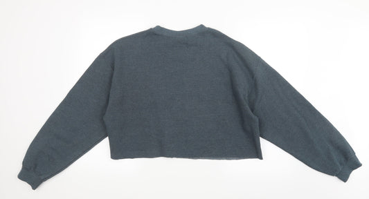 Gildan Womens Grey   Pullover Jumper Size L  - Cropped