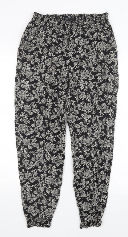 Cherokee Womens Black Geometric  Trousers  Size M L25 in