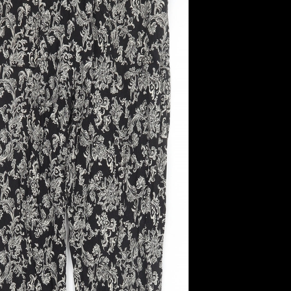 Cherokee Womens Black Geometric  Trousers  Size M L25 in