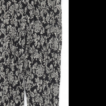 Cherokee Womens Black Geometric  Trousers  Size M L25 in