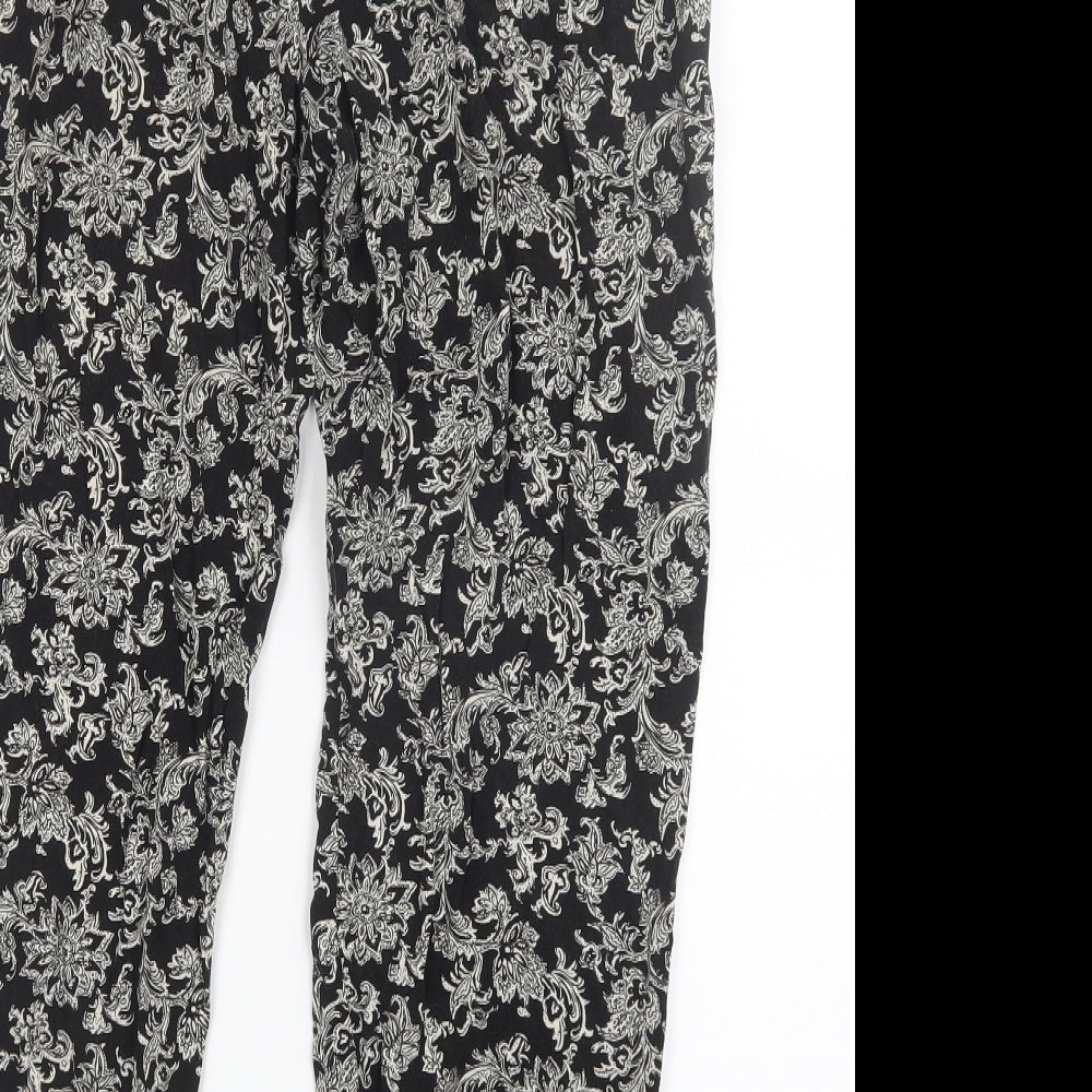 Cherokee Womens Black Geometric  Trousers  Size M L25 in