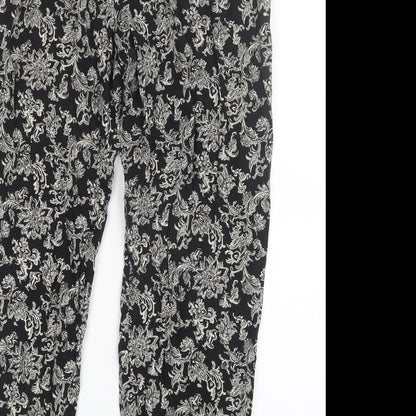 Cherokee Womens Black Geometric  Trousers  Size M L25 in