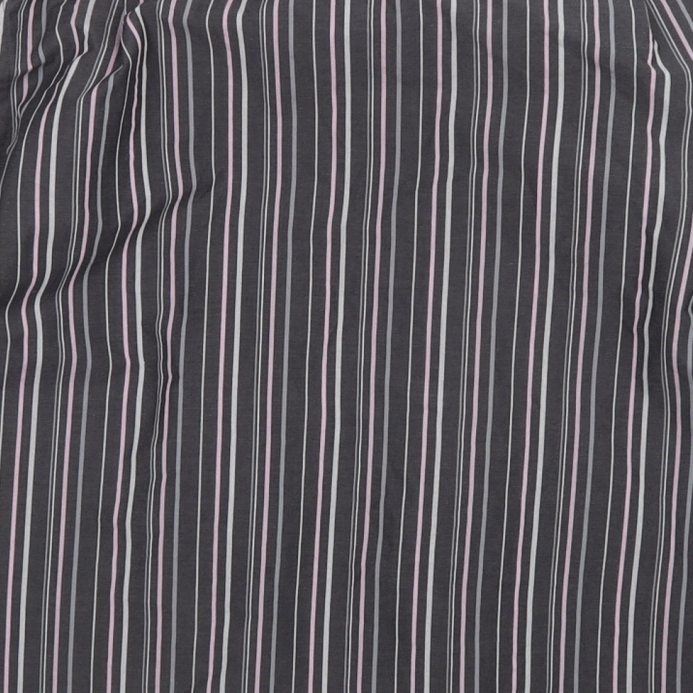 George Mens Grey Striped   Button-Up Size 15.5