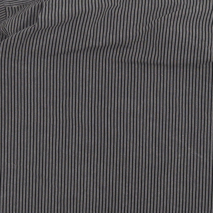 Taylor & Wright Mens Black Striped   Button-Up Size 15