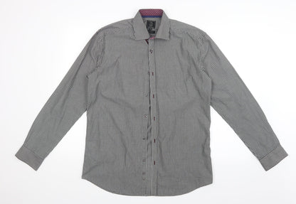 Taylor & Wright Mens Black Check   Button-Up Size 15