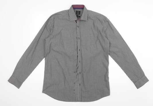 Taylor & Wright Mens Black Check   Button-Up Size 15