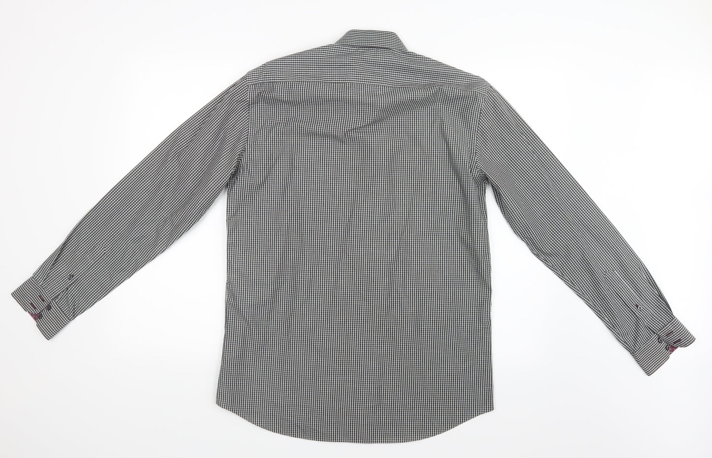 Taylor & Wright Mens Black Check   Button-Up Size 15