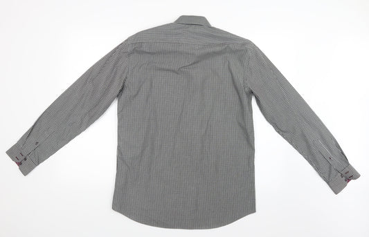 Taylor & Wright Mens Black Check   Button-Up Size 15