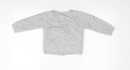 Marks and Spencer Girls Grey   Cardigan Jumper Size 5-6 Years