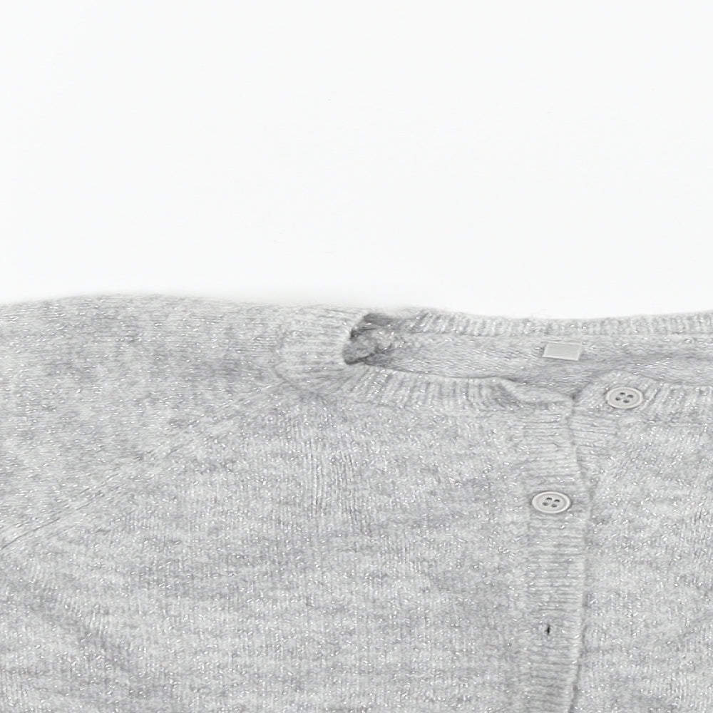 Marks and Spencer Girls Grey   Cardigan Jumper Size 5-6 Years