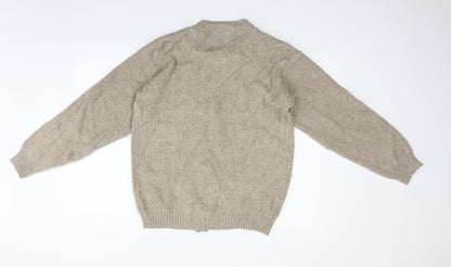 Menswear Mens Beige   Full Zip Jumper Size M