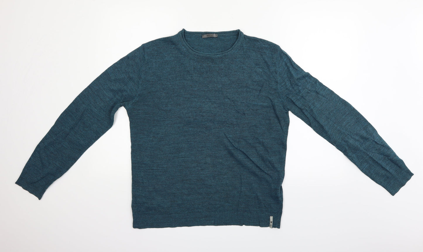wise man Mens Blue   Pullover Jumper Size L
