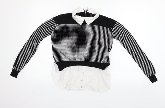 Atmosphere Womens Black Striped  Pullover Jumper Size 8