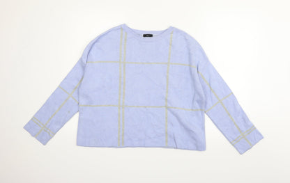 M&Co Womens Blue   Pullover Jumper Size M  - washable mark on arm