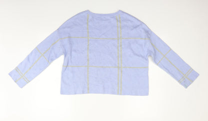 M&Co Womens Blue   Pullover Jumper Size M  - washable mark on arm