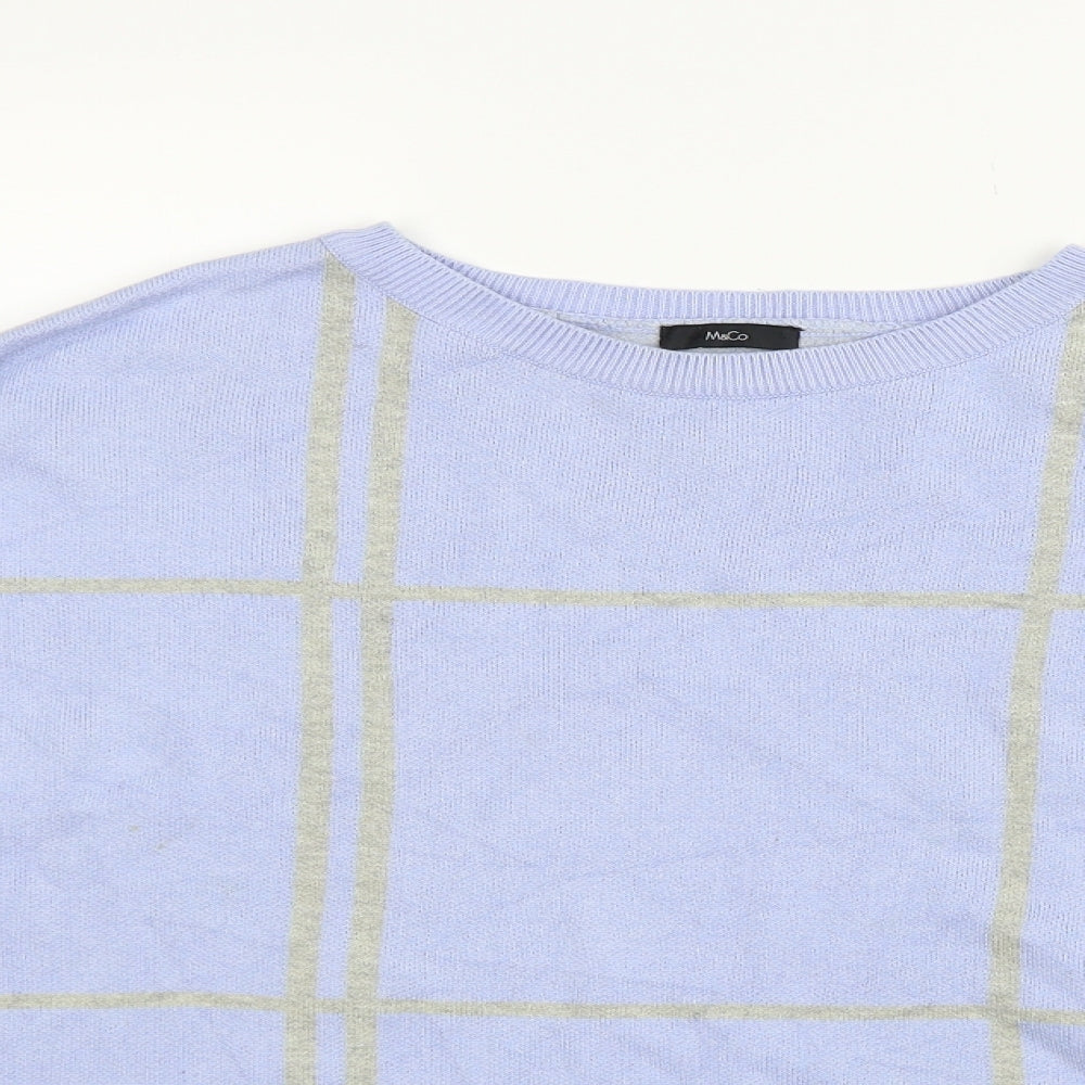 M&Co Womens Blue   Pullover Jumper Size M  - washable mark on arm