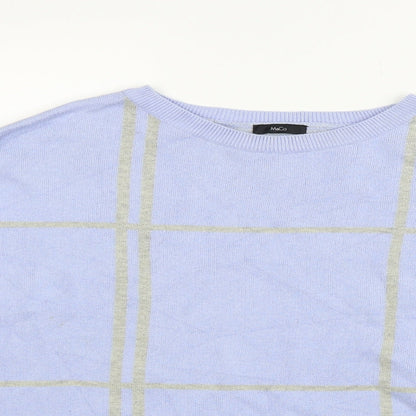 M&Co Womens Blue   Pullover Jumper Size M  - washable mark on arm