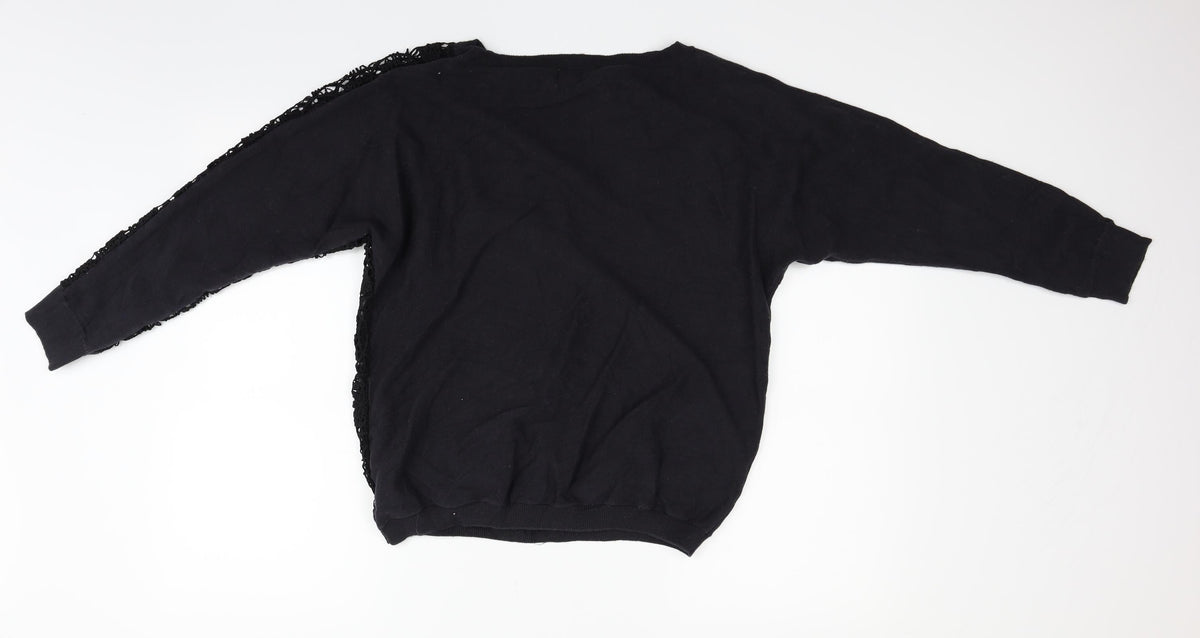 Miss Captain Womens Black   Pullover Jumper Size S
