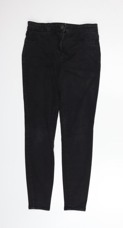 Womens UK Size 14 Papaya Regular Fit Skinny Black Jeans