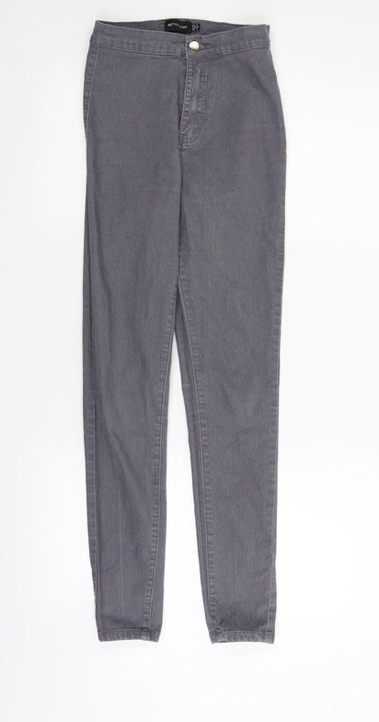 PRETTYLITTLETHING Womens Grey   Skinny Jeans Size 8 L27 in