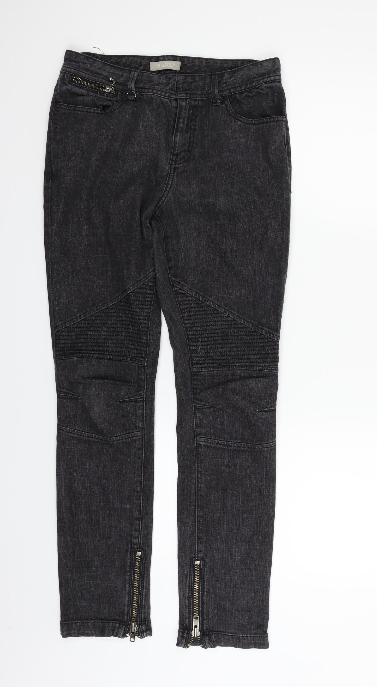 PLANET Womens Black   Straight Jeans Size 8 L28 in