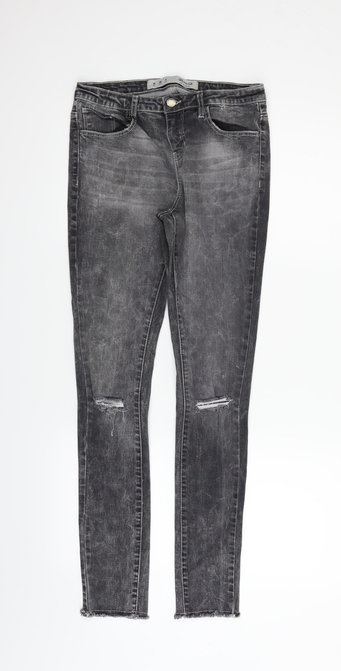 Womens UK Size 10 deniem & co Regular Fit Skinny Grey Jeans