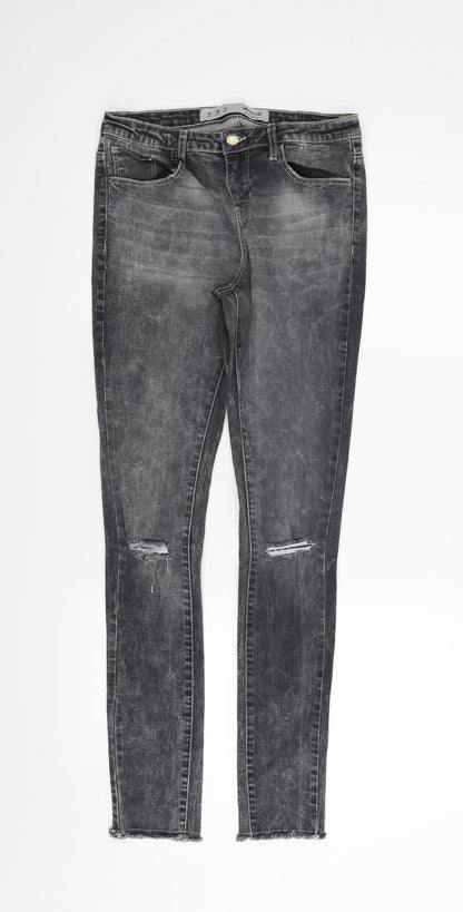 Womens UK Size 10 deniem & co Regular Fit Skinny Grey Jeans