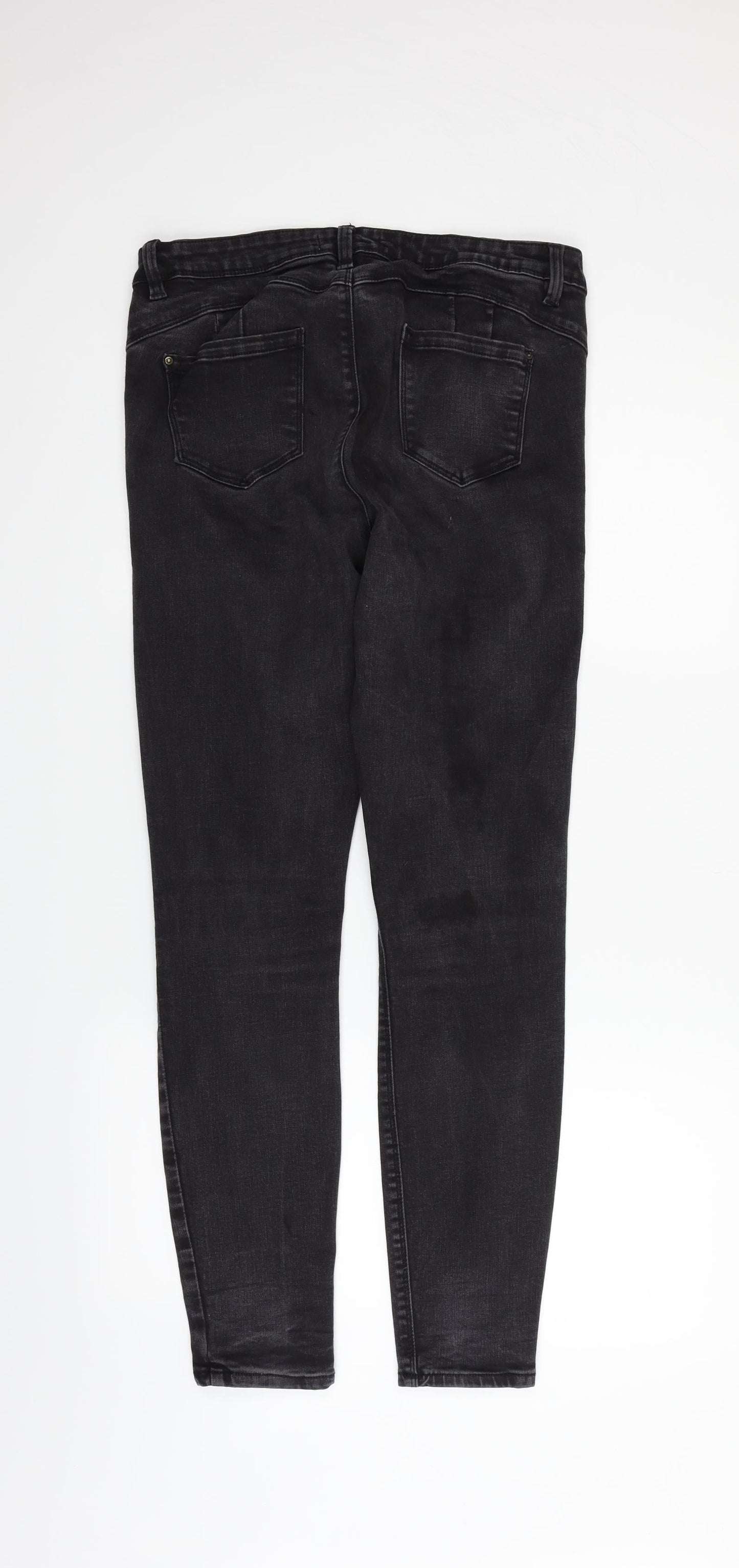 Womens UK Size 16 deniem & co Regular Fit Straight Black Jeans