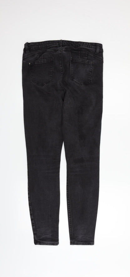 Womens UK Size 16 deniem & co Regular Fit Straight Black Jeans