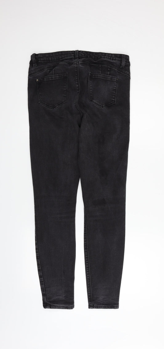 Womens UK Size 16 deniem & co Regular Fit Straight Black Jeans
