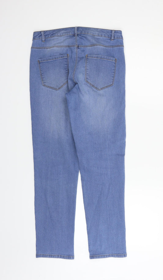 Dorothy Perkins Womens Blue   Straight Jeans Size 12 L22 in