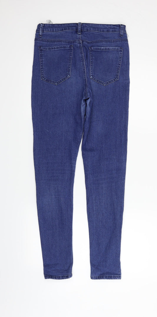 Boohoo Womens Blue   Straight Jeans Size 10 L28 in