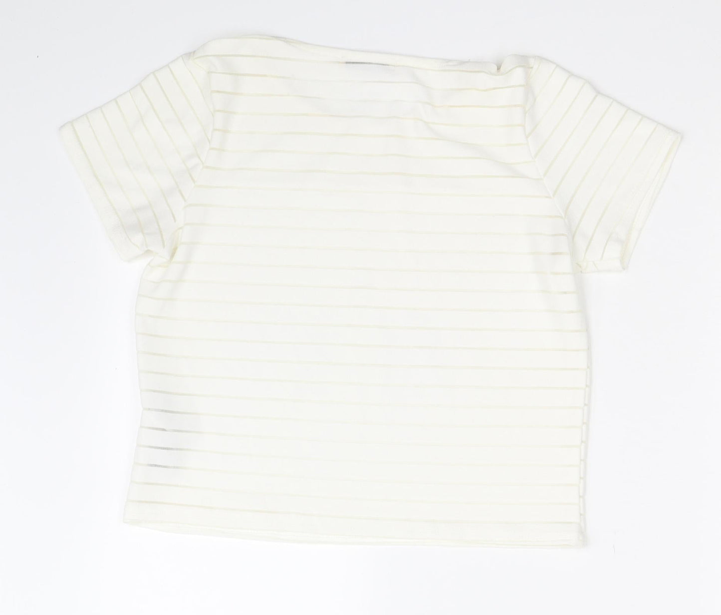 CAMEO ROSE Womens Ivory   Basic T-Shirt Size 10