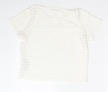 CAMEO ROSE Womens Ivory   Basic T-Shirt Size 10