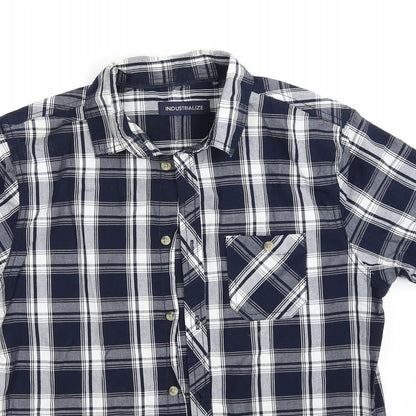 Mens UK Size S Industrialize Multicoloured  Button-Up Short Sleeve Casual Shirt