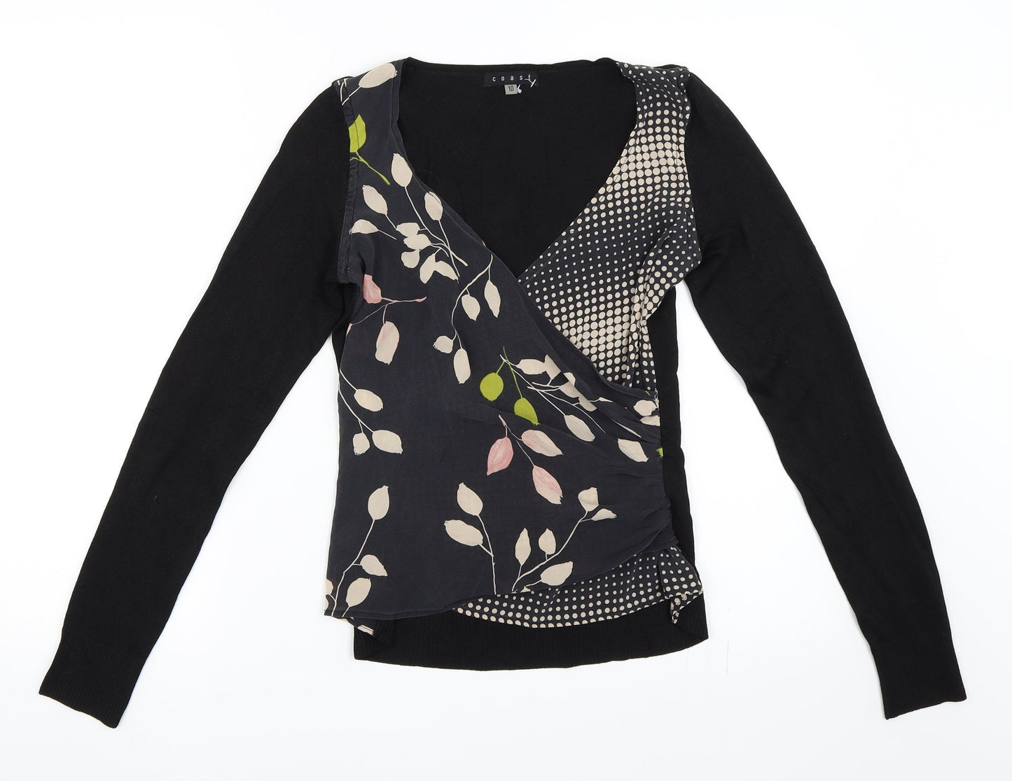Womens UK Size 10 Coast Black Basic Blouse
