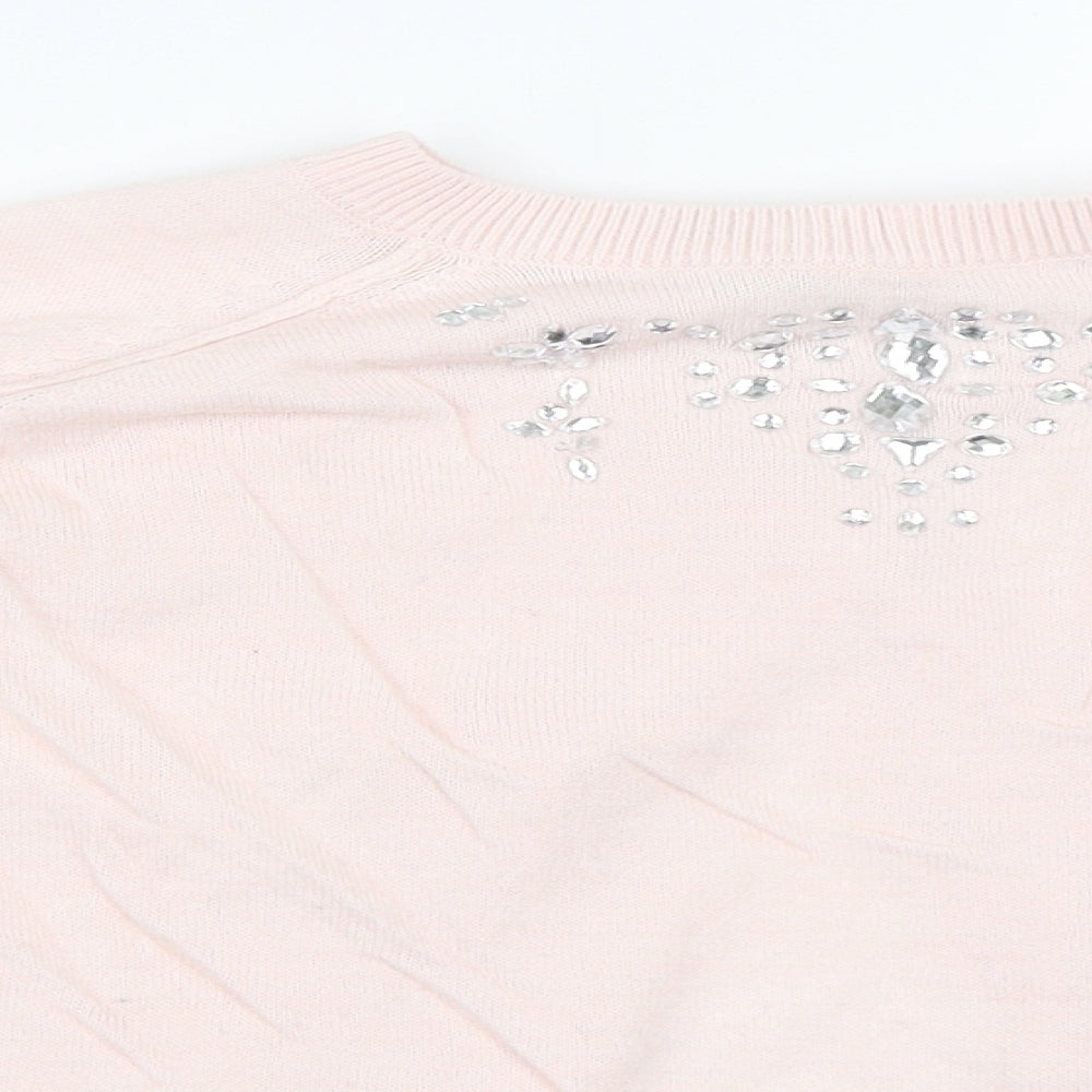 River Island Girls Pink   Pullover Jumper Size 9-10 Years