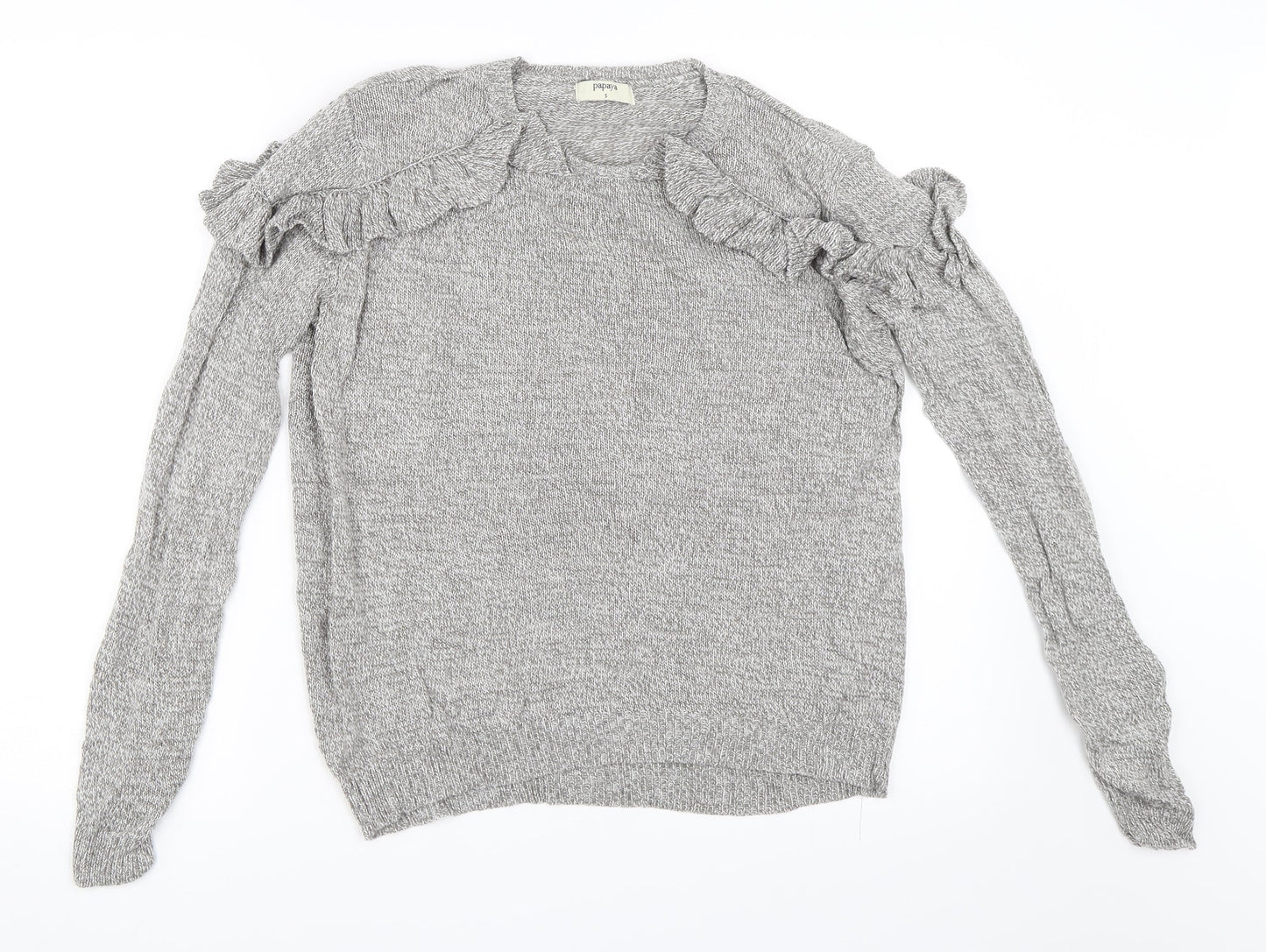 Papaya Womens Grey   Cardigan Jumper Size S