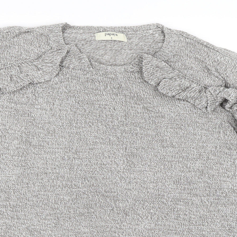 Papaya Womens Grey   Cardigan Jumper Size S