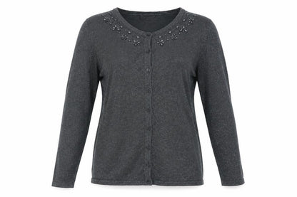 Bonmarché Womens Grey Cardigan Jumper Size S