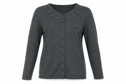 Bonmarché Womens Grey   Cardigan Jumper Size S