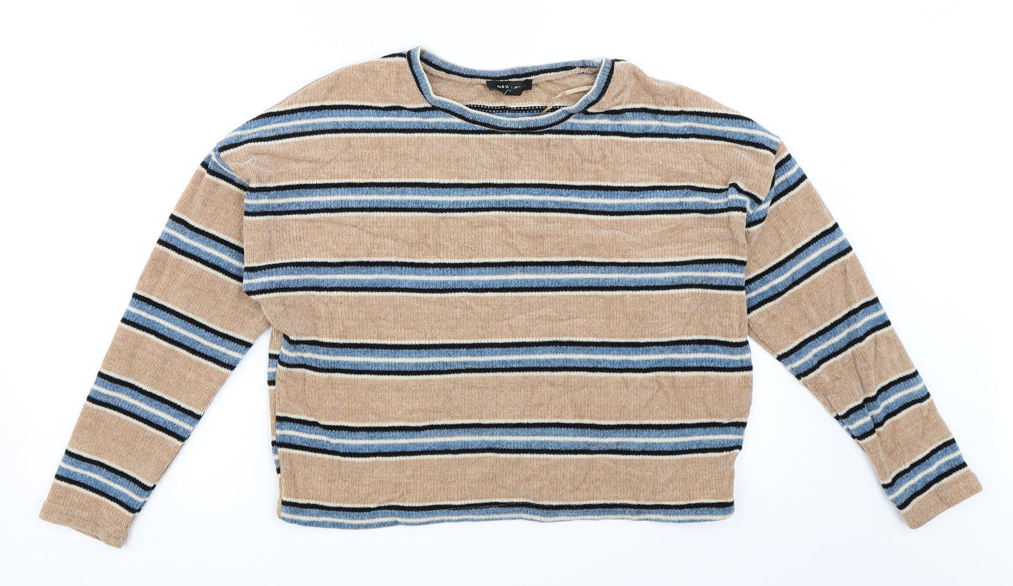 New Look Womens Beige Striped  Pullover Jumper Size M
