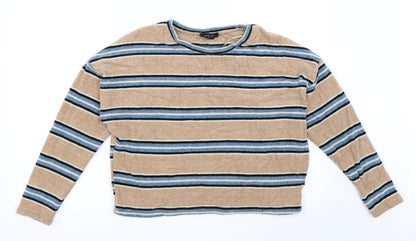 New Look Womens Beige Striped  Pullover Jumper Size M