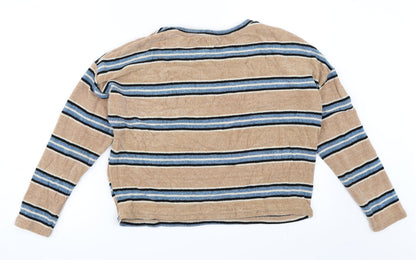 New Look Womens Beige Striped  Pullover Jumper Size M